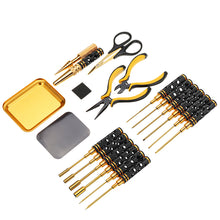 YZ 18pcs Screwdriver Repair Tool Set Hex Screwdriver Pliers Hole Opener Screws Tray