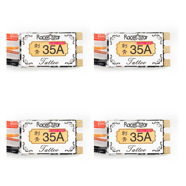 4X Racerstar TATTOO 35A STM32F051 BLheli_32Bit 2-5S RaceSpec Brushless ESC Dshot1200 Ready for RC Racing Drone
