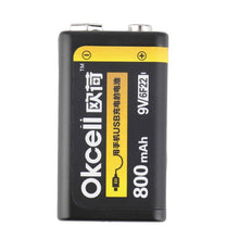 OKcell 9V 800mAh USB Rechargeable Lipo Battery for RC Helicopter Model Microphone
