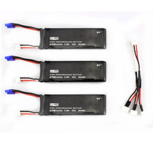 3 x 7.4V 2700mAh 10C Battery & 1 To 3 Charging Cable for Hubsan H501S H501C X4 RC Quadcopter
