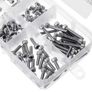 120Pcs M3 304 Stainless Steel DIN912 Screw Hex Socket Cap Repair Tools for RC Model