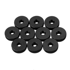 10Pcs M4 Manual Knurled Thumb Aluminum Alloy Screw Nut Spacer Flat Washer