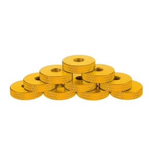 10Pcs M6 Manual Knurled Thumb Aluminum Alloy Screw Nut Spacer Flat Washer