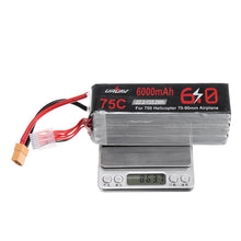 URUAV 22.2V 6000mAh 75C 6S Lipo Battery XT90 Plug for 700 Helicopter 70-90mm Airplane
