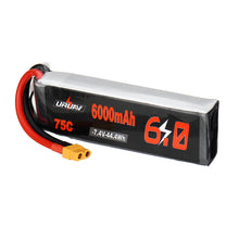 URUAV 7.4V 6000mAh 75C 2S Lipo Battery XT60 Plug for RC Car