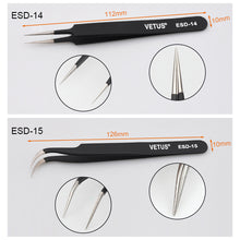 VETUS ESD10-15 Anti-static Stainless Steel Tweezer Set for RC Helicopter Repair Tools Kit