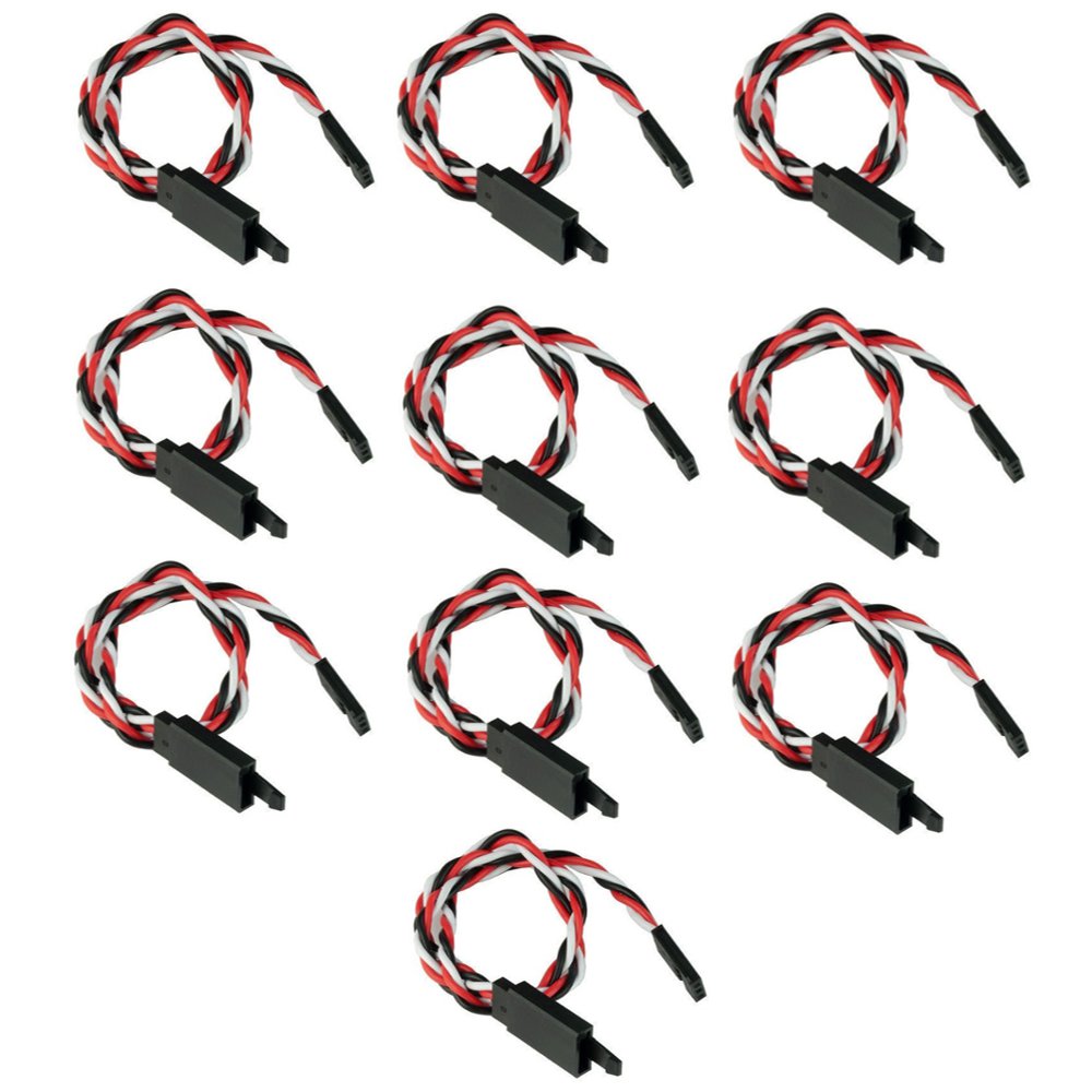 10PCS Amass 60 Core 30mm 30cm Anti-off Servo Extension Wire Cable 