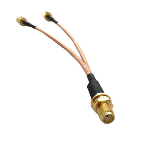 10PCS RG316 SMA Female To 2X SMA Male Plug Adapter Cable Y Cable Pigtail 15cm For RC Models