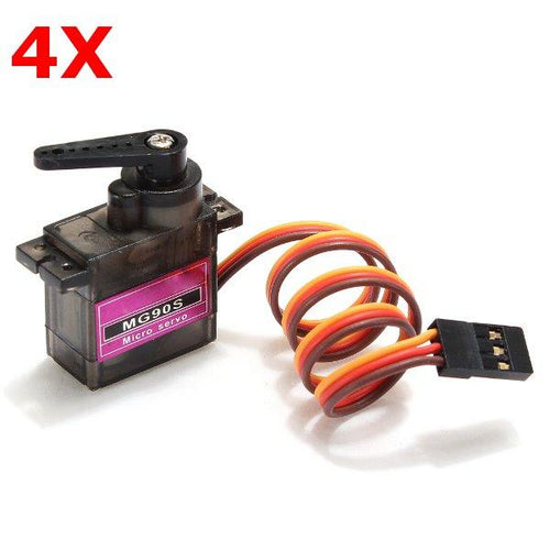 4 X MG90S Metal Gear RC Micro Servo 13.4g for ZOHD Volantex Airplane RC Helicopter Car Boat Model 