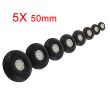 5X 50MM Rubber Wheel For RC Airplane And DIY Robot Tires
