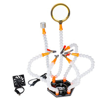 RJXHOBBY RJX2975W USB LED Light Helping Hands Magnifier Station Black Color for Soldering