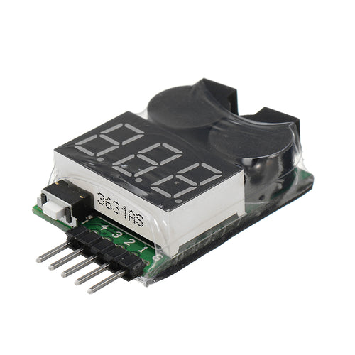Power Genius PG VM004 Battery Voltage Tester Low Voltage Buzzer Alarm for 1-4S Lipo Battery 