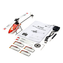 XK K110 Blast 6CH Brushless 3D6G System RC Helicopter BNF With 4 Pcs Battery