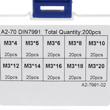 200Pcs M3 304 Stainless Steel DIN7991 Flat Head Screw Countersunk Hex Socket Cap Bolt for RC Model