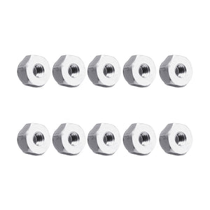 10Pcs M2 Manual Knurled Thumb Aluminum Alloy Screw Nut Spacer Flat Washer