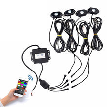 Waterproof Wireless bluetooth Music LED RGB Off-road Rock Light Accent Car SUV Truck Rc Parts