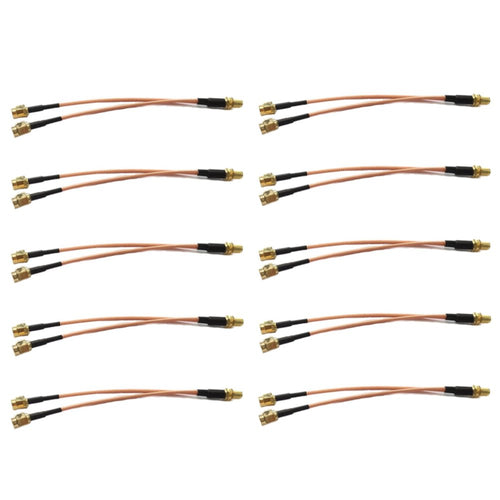 10PCS RG316 SMA Female To 2X SMA Male Plug Adapter Cable Y Cable Pigtail 15cm For RC Models