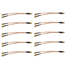 10PCS RG316 SMA Female To 2X SMA Male Plug Adapter Cable Y Cable Pigtail 15cm For RC Models