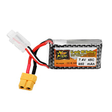 3Pcs ZOP Power 7.4V 850mAh 45C 2S Lipo Battery XT60 Plug for Drone
