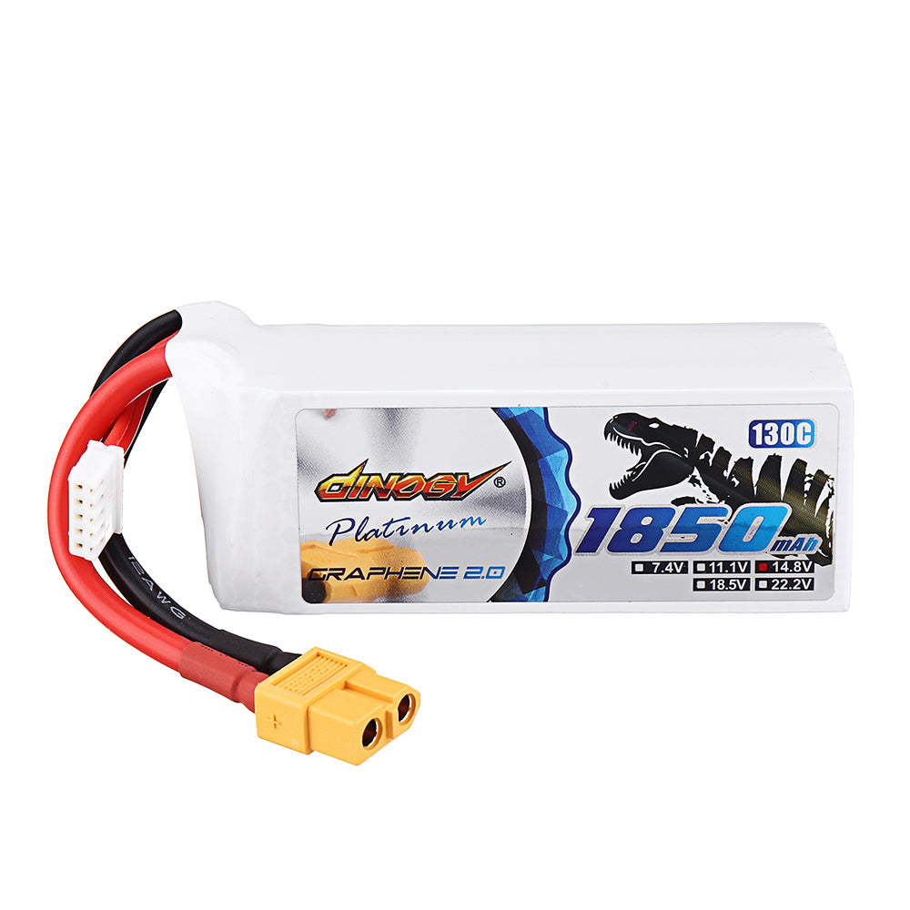 DINOGY ULTRA GRAPHENE 2.0 14.8V 1850mAh 130C 4S Lipo Battery XT60 Plug for RC FPV Racing