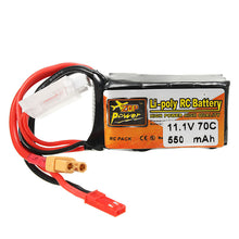 3Pcs ZOP Power 11.1V 550mAh 70C 3S Lipo Battery with JST XT30 Plug For Eachine Lizard95 FPV Racer