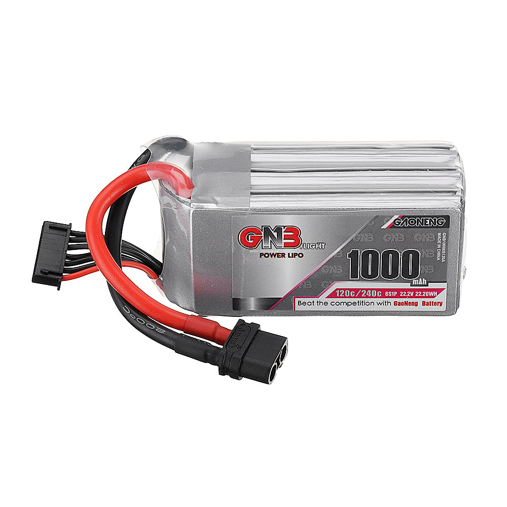 Gaoneng 22.2V 1000mAh 120C 6S Lipo Battery XT60 Plug for FPV RC Drone