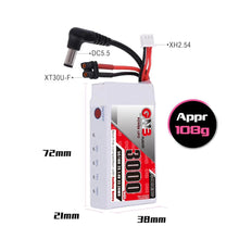 Gaoneng GNB 7.4V 3000mAh 5C 2S DC5.5/XT60U-F Plug Lipo Battery for FAT SHARK FPV Goggles