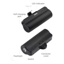 3300mAh 5V 1A Mini Power Bank With Flashlight Universal Type C For DJI OSMO Pocket Gimbal Smartphone