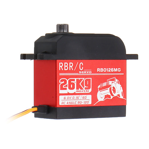 RBR/C RB0126MG 26KG 90° 120° Large Torque Digital Metal Gear Waterproof Servo For 1/8/10 Crawler RC Car Boat Vehicle Robot Models
