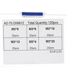 120Pcs M3 304 Stainless Steel DIN912 Screw Hex Socket Cap Repair Tools for RC Model