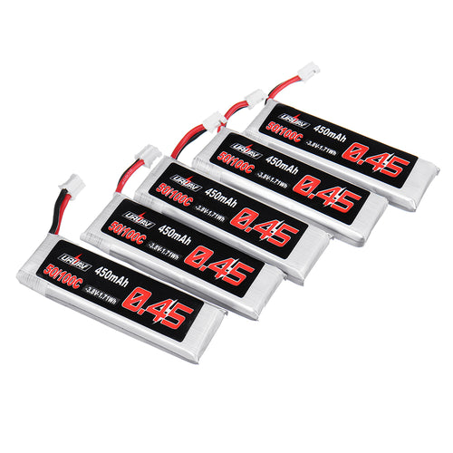 5Pcs URUAV 3.8V 450mAh 50/100C 1S HV 4.35V Lipo Battery PH2.0 for Emax Tinyhawk Tiny7 Happymodel Snapper7 EMAX Tinyhawk II 75mm