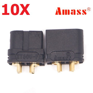 10 Pair Amass XT60U 3.5mm Banana Plug Connector Black Male & Female 