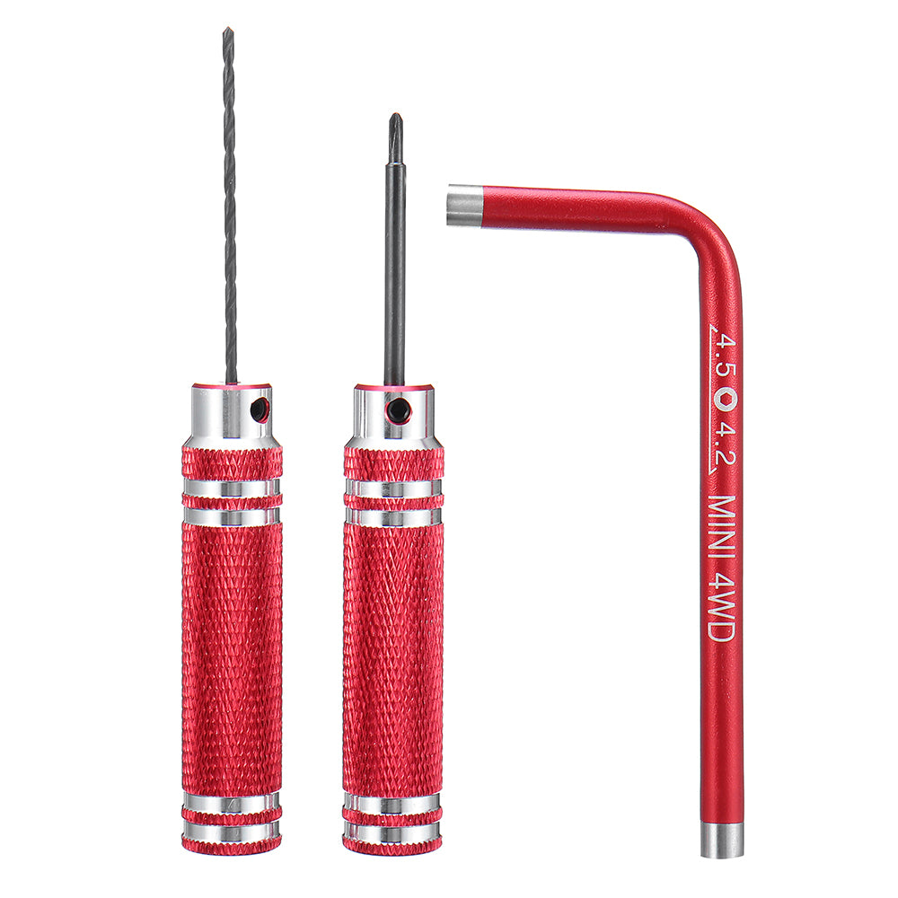 3PCS Stainless Steel Hand Drill Phillips Screwdriver L-Nut Sleeve Set for Four-wheel Drive Car Tools