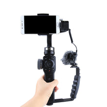 Universal L-Type Handheld Gimbal Holder LED Microphone Mount For DJI Osmo Mobile 2 Smooth 4