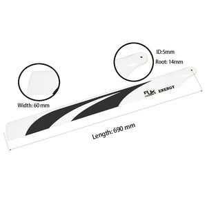 1Piar RJX B Grade 325 / 360 / 430 / 520 / 550 / 600 / 690mm Carbon Fiber Main Blade For RC Helicopter