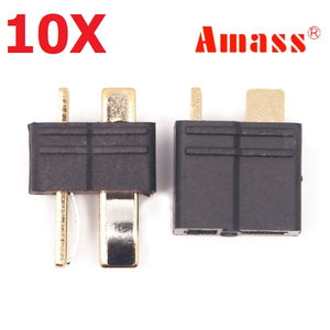 10 Pair Amass AM-1015B Anti-Slip Black T Plug Connector Male & Female