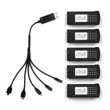 SG106 Foldable RC Quadcopter Spare Parts 3.7V 1600mah Lipo Battery 5 in 1 USB Charging Cable Set