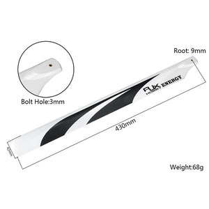 1Piar RJX B Grade 325 / 360 / 430 / 520 / 550 / 600 / 690mm Carbon Fiber Main Blade For RC Helicopter