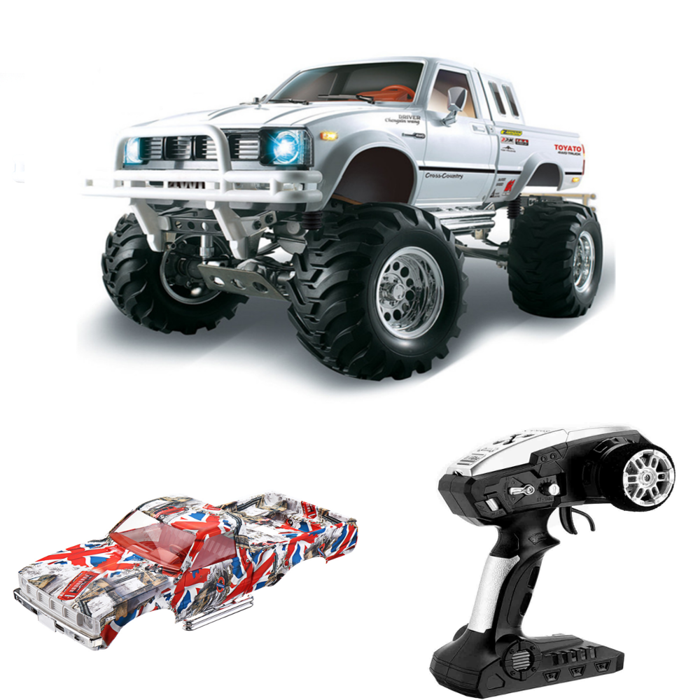 HG P407 with 2 Shells 1/10 2.4G 4WD RC Car for TOYATO Metal 4X4 Pickup Truck RTR Vehicle 