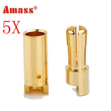 5 X Amass 5.5mm Gold-plated Copper Banana Plug AM-1005 Male & Female