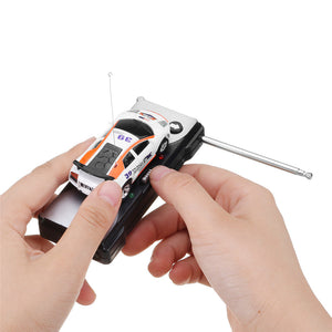 1PC 1/58 Electric Mini Coke Rc Car W/ LED Light Radio Remote Control Micro Racing Toy Random Color 