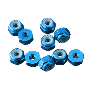 10Pcs M2 Manual Knurled Thumb Aluminum Alloy Screw Nut Spacer Flat Washer