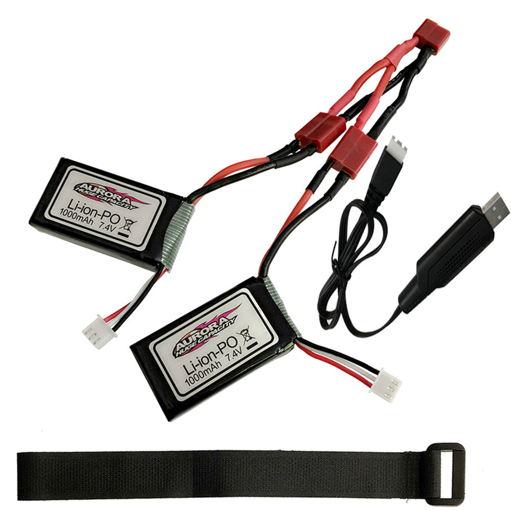 2PCS Xinlehong 7.4V 1000MAH Lipo Battery For Q901 Q902 Q903 1/16 2.4G RC Car Parts With Bandage