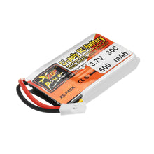 6PCS ZOP POWER 3.7V 600mAh 30C 1S Lipo Battery White Plug With Charger