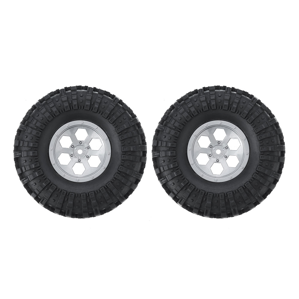 2PCS RGT EX86100 1/10 RC Car 1.9 Inch Pre-mount Tires & Wheel R86034 Spare Parts 