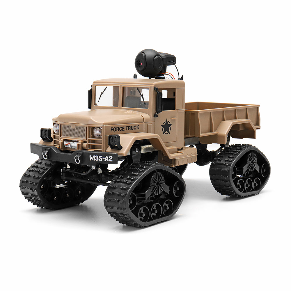 Fayee FY001 1/16 2.4G 4WD Rc Car 720P 0.3MP WIFI FPV Brushed Off-road Military Truck W/ LED Light 