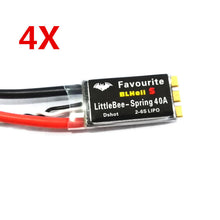 4X Favourite FVT LittleBee Spring 40A ESC Blheli_S Dshot 2-6S Mulitshot Oneshot42 OneShot125 for RC Drone