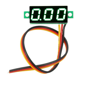 0.28 Inch Mini Digital Battery Voltage Checker Voltmeter DC 0-100V 3 Cables with Protection