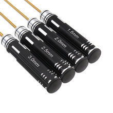 YZ-004 4pcs 1.5/2.0/2.5/3.0mm Hexagonal Titanium alloy Screwdriver Tool Set For RC Model