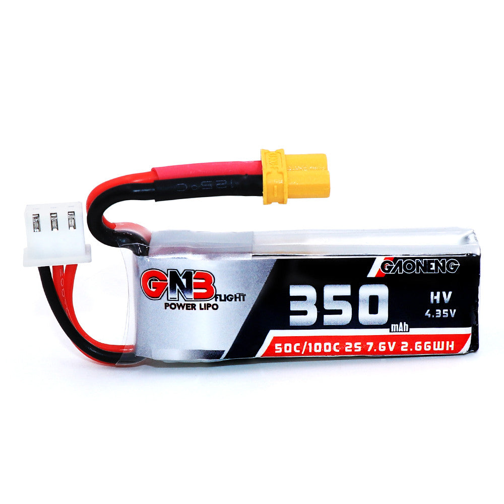 Gaoneng GNB 2S 7.6V 350mAh HV 4.35V 50C/100C Lipo Battery XT30 Plug for Beta75X RC Drone FPV Racing 